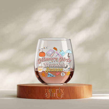PREORDER - Gilmore Girls Rewatch Season Wine Glass 