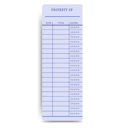 Library Card - Uncoated To Write and Track Reading - Bookmark