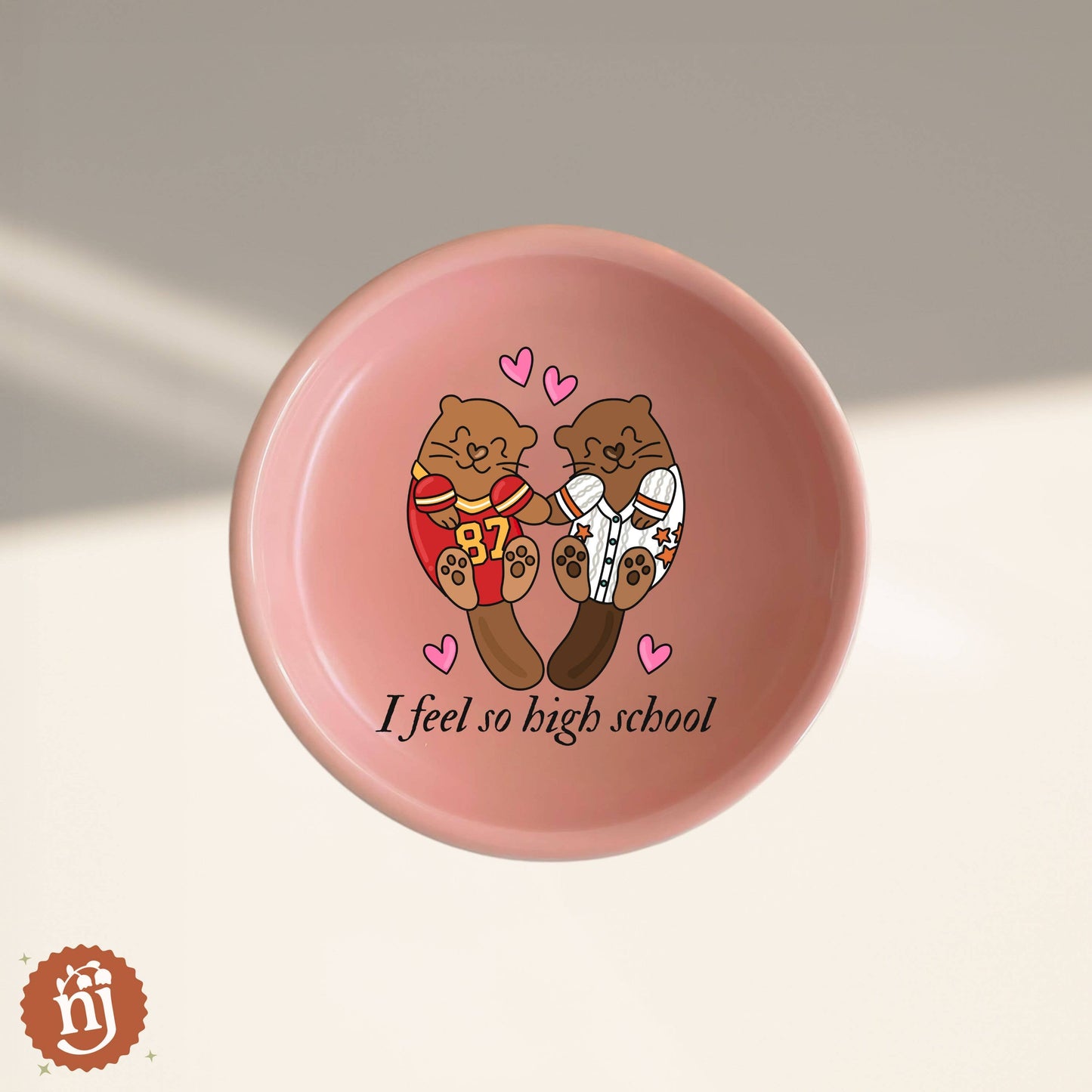 Travis & Taylor I Feel So High School Trinket Dish - Salmon