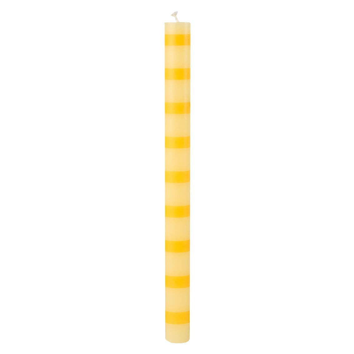 Yellow Stripe Dinner Candles - Display