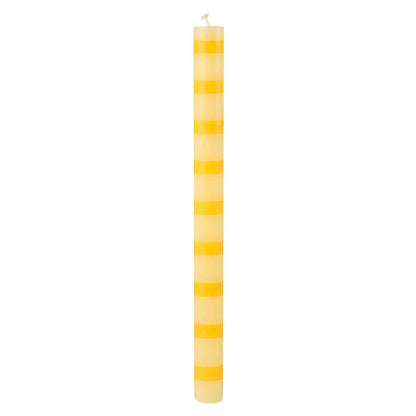 Yellow Stripe Dinner Candles - Display