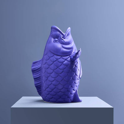 Sculpture/Vase Blubb, Matte Blue Stoneware, 35 x 30 x 44 cm