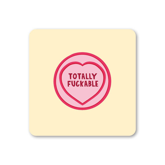 Totally Fuckable Love Heart Coaster