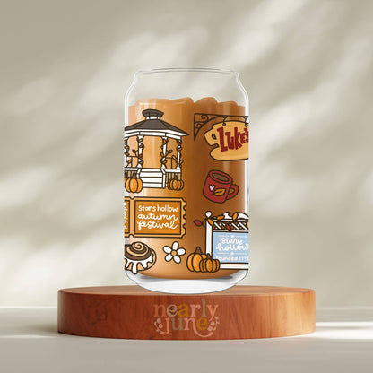 Gilmore Girls Autumn in Stars Hollow Glass Can Tumbler - 16oz