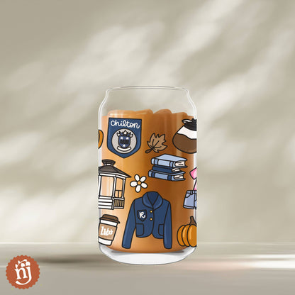 PREORDER - Gilmore Girls Inspired Back to Chilton Glass Can Tumbler - 16 Oz