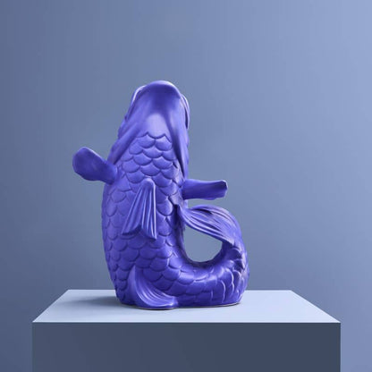 Sculpture/Vase Blubb, Matte Blue Stoneware, 35 x 30 x 44 cm