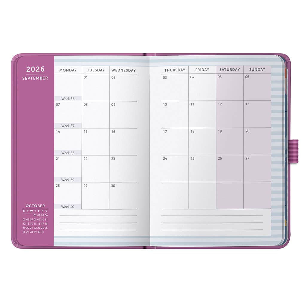 2026 A6 Diary, Weekly Planner, To Do Lists & Notes | Fuchsia
