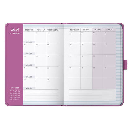2026 A6 Diary, Weekly Planner, To Do Lists & Notes | Fuchsia