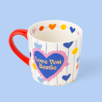 Eleanor Bowmer Heart Strings Love You Bestie Mug