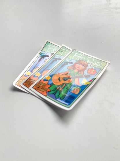 Taylor Eras Debut Inspired Doll Drawing Sticker Decal Art