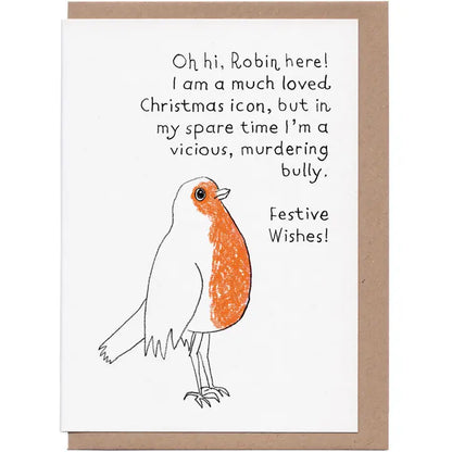 Murdering Bully Robin Christmas Card | Funny Christmas Card
