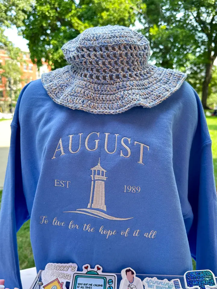 August Crewneck Sweatshirt - Folklore Album - Living For The Hope Of It All