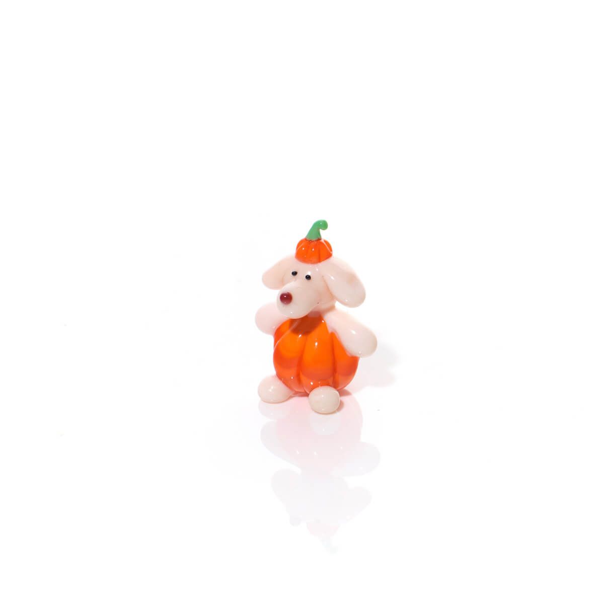 Hand Blown Pumpkin Dog Ornament