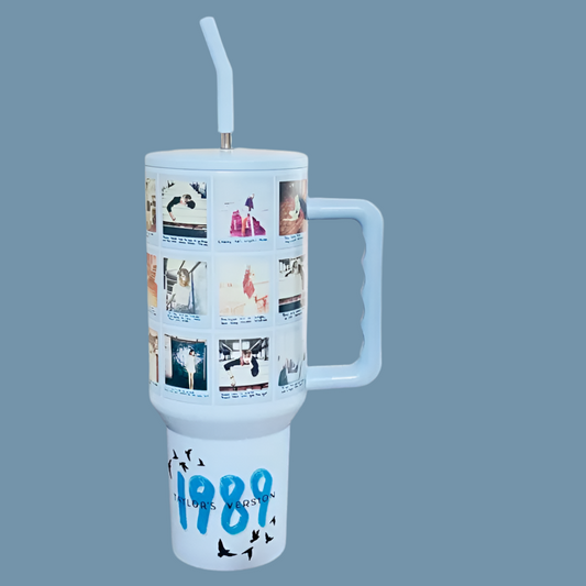 Taylor 1989 Polaroids On Blue 40 Oz Tumbler