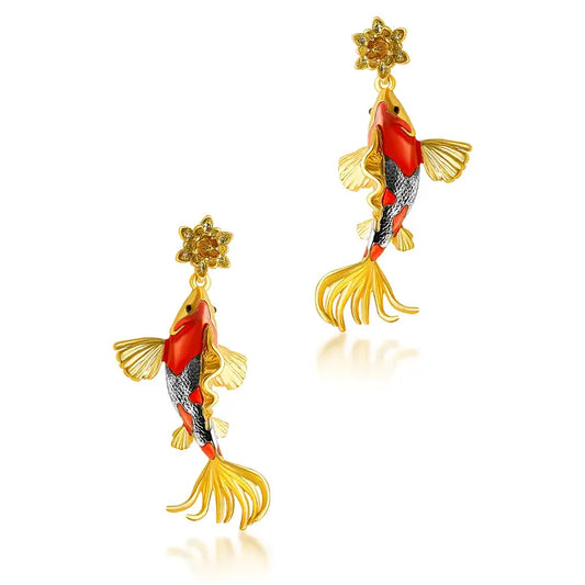 Taylor Inspired Koi Carp Drop Earrings