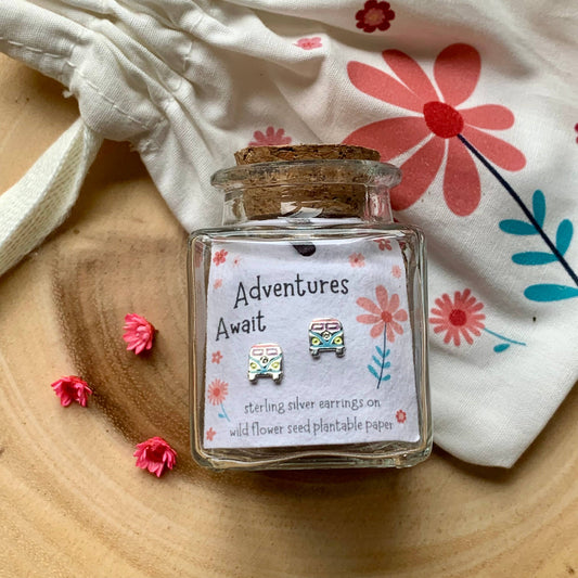 Sterling Silver Adventures Await Bottled Earrings 