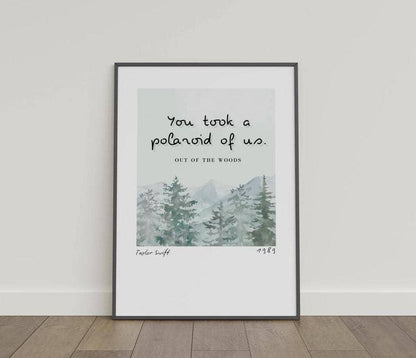 "You took a polaroid of us" Taylor Swift Inspired Art Print