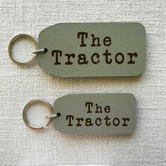 The Tractor Large Wooden Key Tag