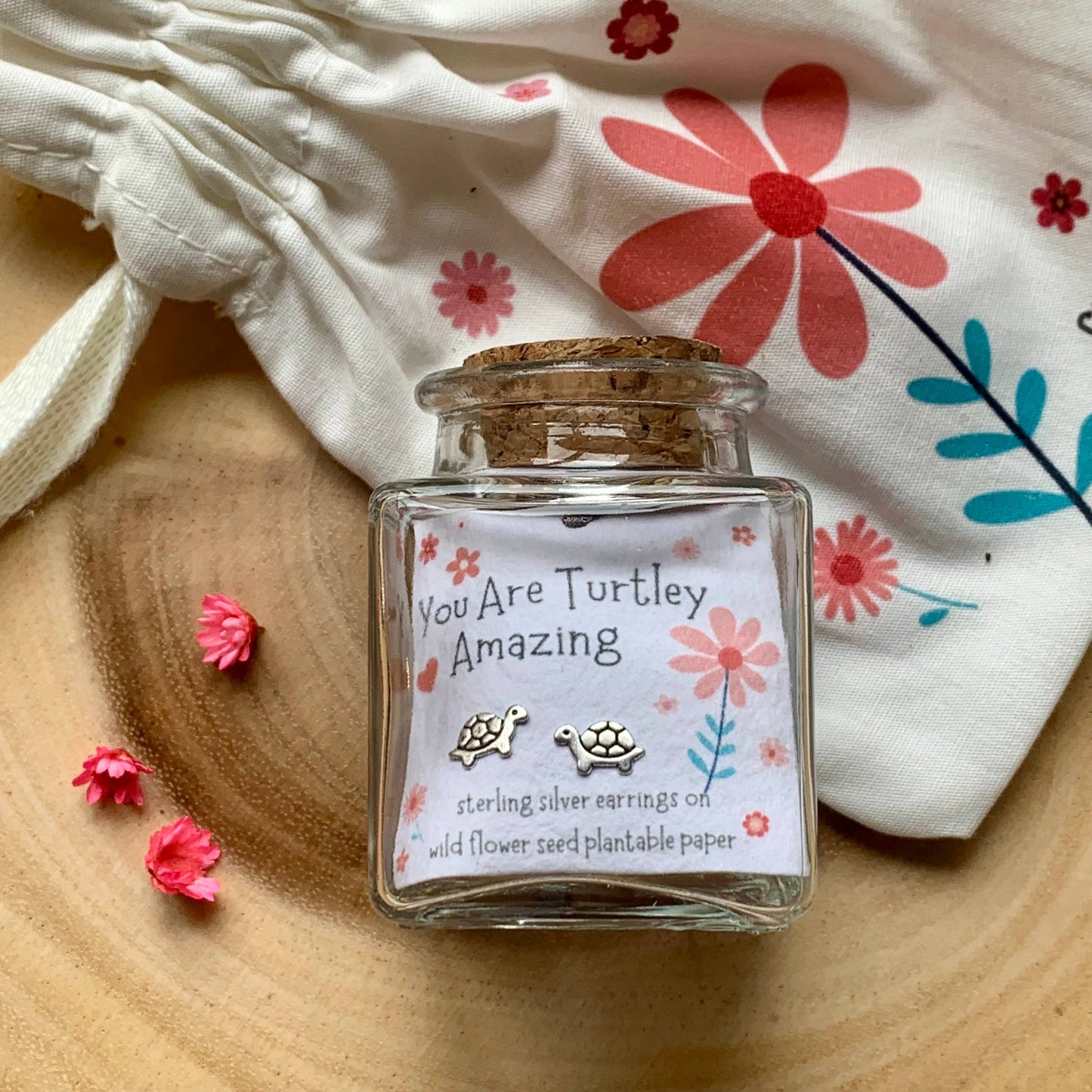 Sterling Silver You Are Turtley Amazing Bottled Earrings