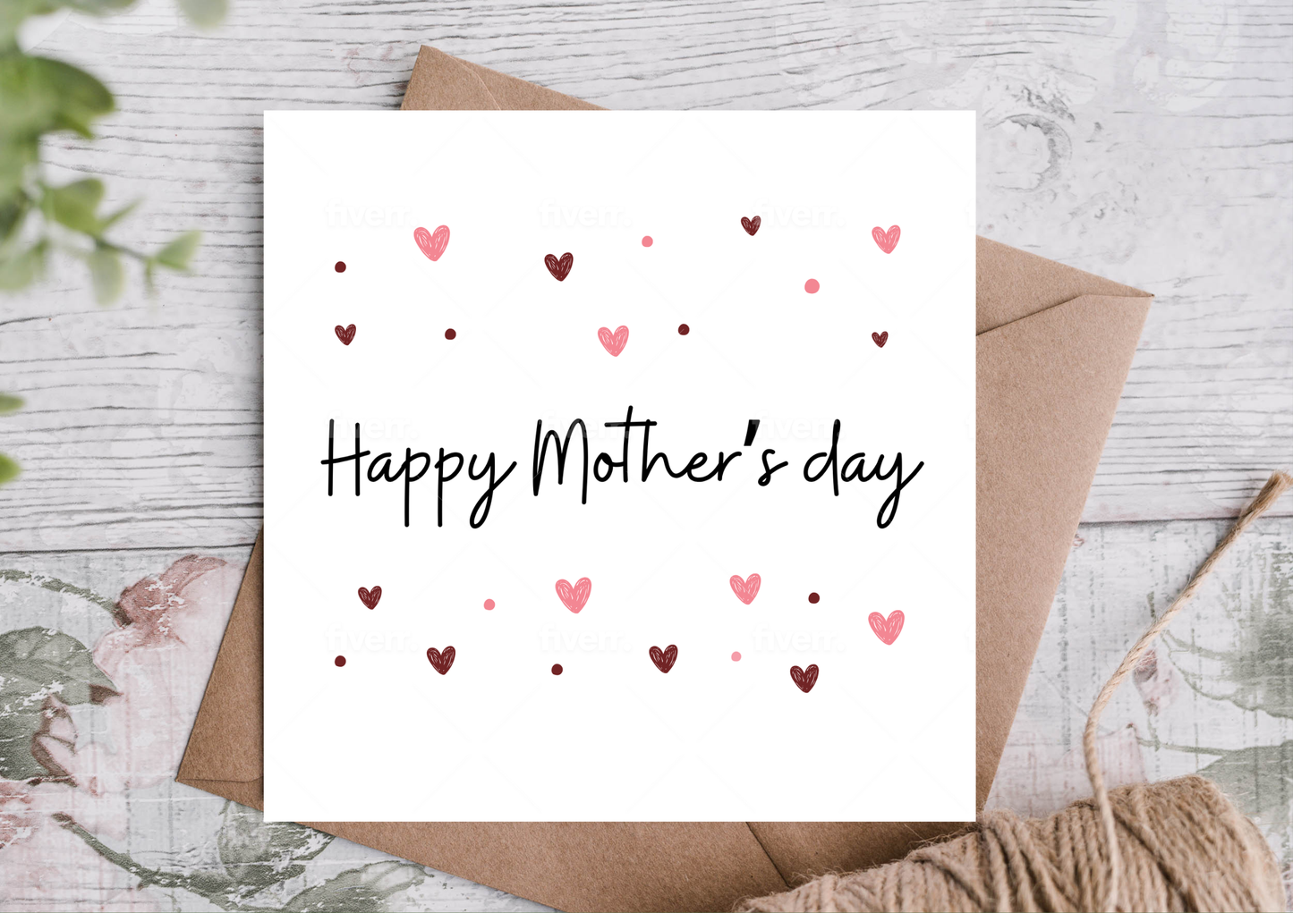 Hearts Mothers Day Card