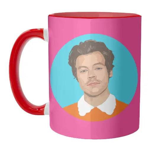 Harry Styles Mug - Neon Pink HS - By Dolly Wolfe