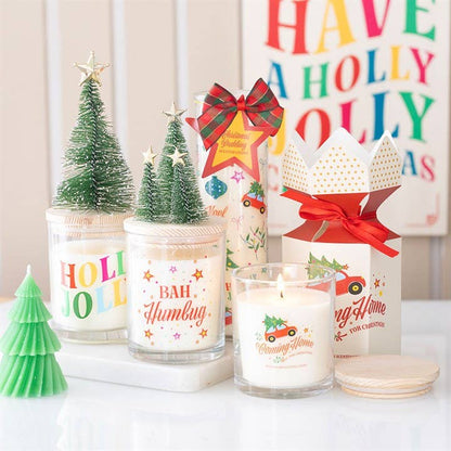 Holly Jolly Pine & Fir Christmas Candle with Tree
