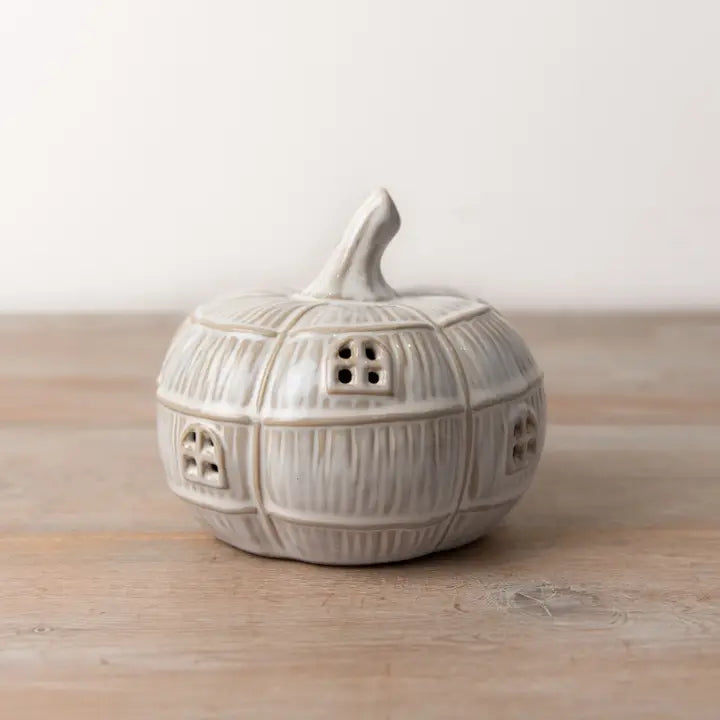 Ceramic Led Pumpkin House - 12cm