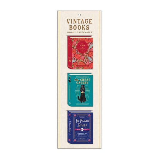 Vintage Books Shaped Magnetic Bookmarks (Bookmark) - Inc The Great Catsby 🐱