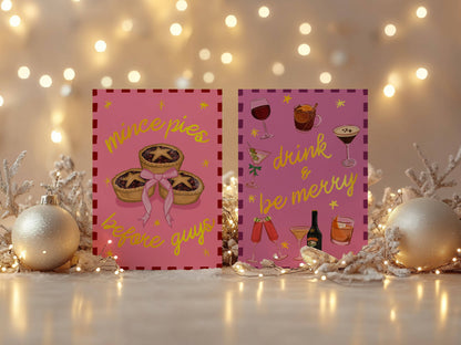Mince Pies Before Guys Gold Foil Christmas Card