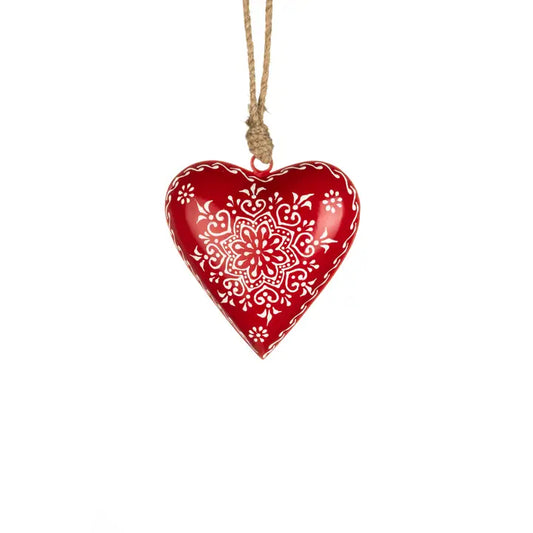 Snowflake Heart Red