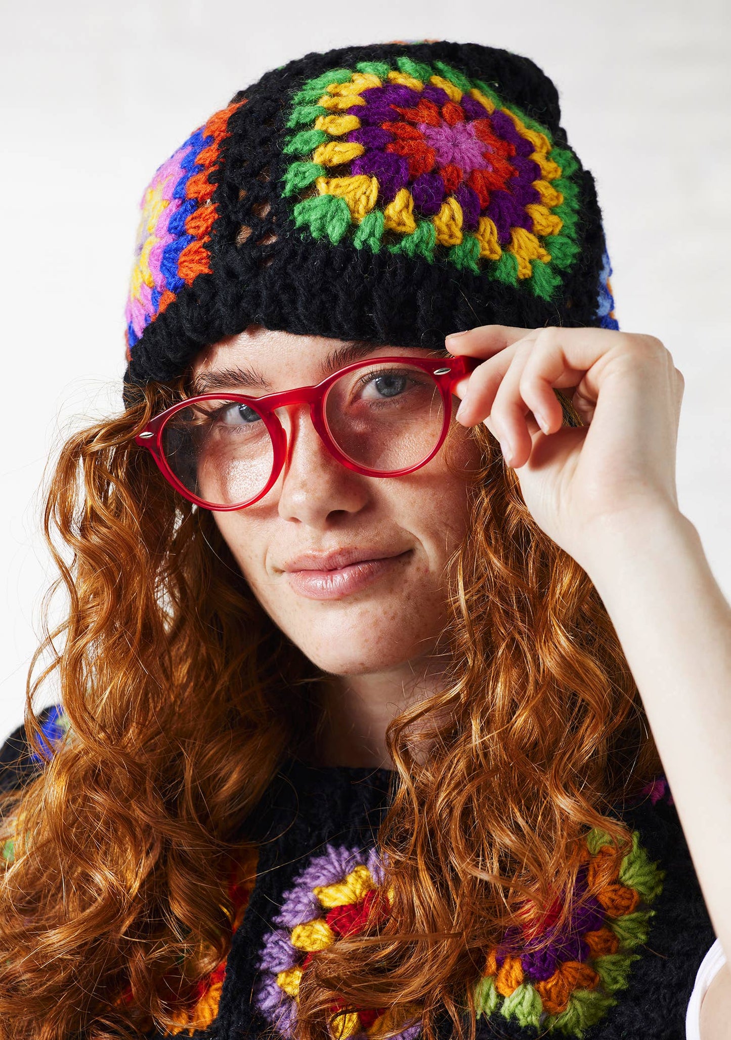 Crochet Rainbow Beanie