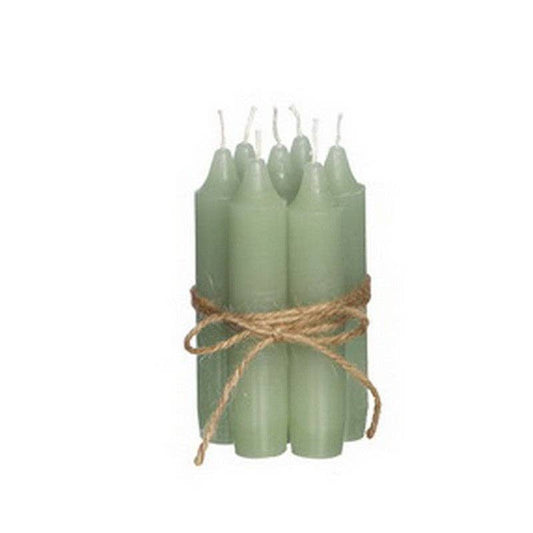 Dusky Green Taper Candle 11 cm Set of 7