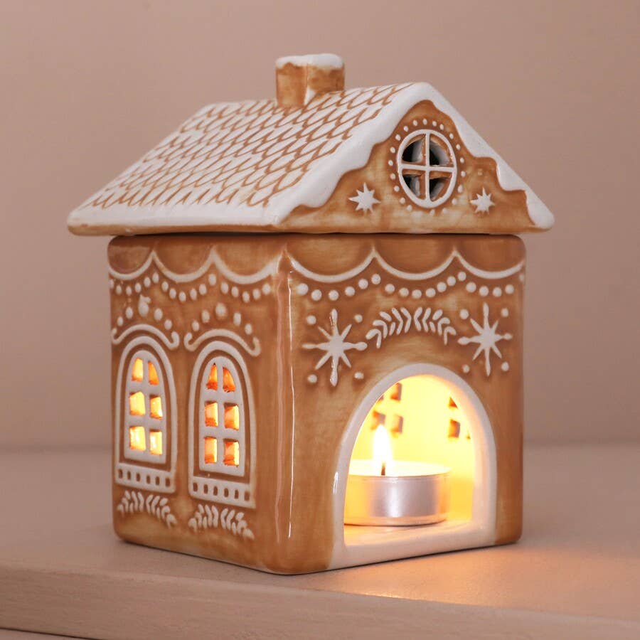 Ceramic Gingerbread House Wax Warmer