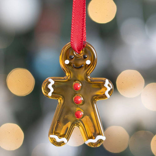 Glass Gingerbread Man Hanging Christmas Ornament