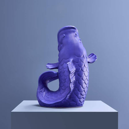 Sculpture/Vase Blubb, Matte Blue Stoneware, 35 x 30 x 44 cm