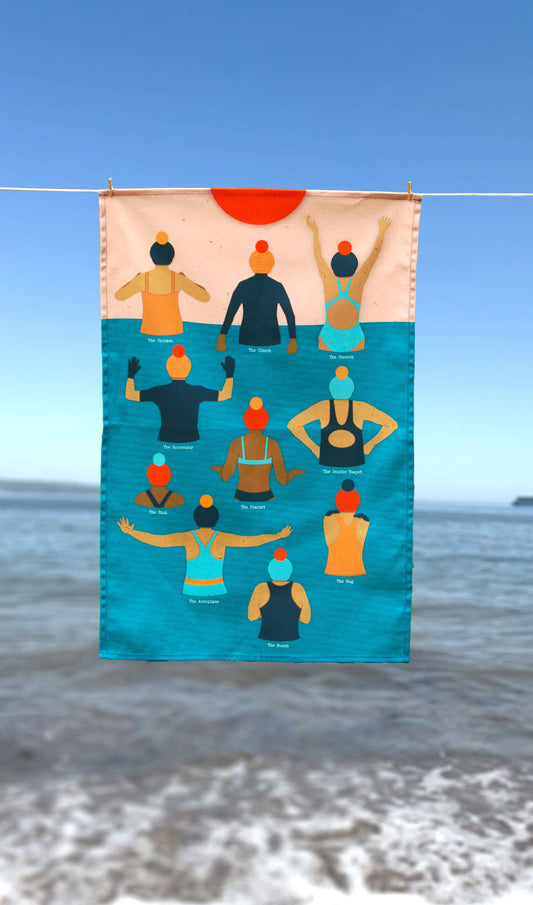 Wild Swimming Water Entry Tea towel