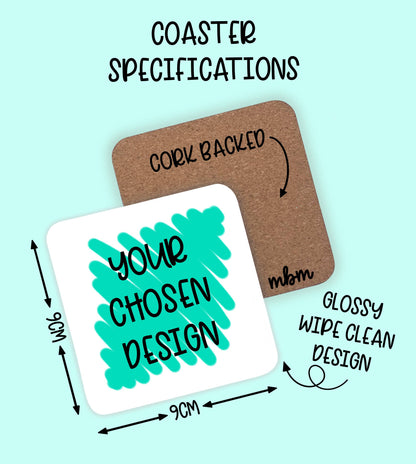 A Traitors Themed Claudia Winkleman Illustrated Coaster  