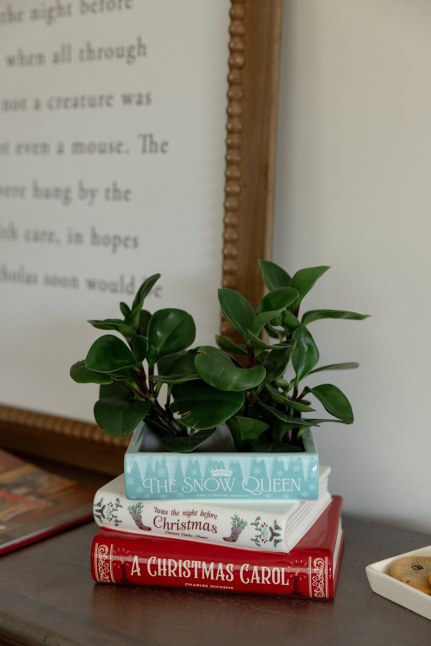 Stacked Book Planter - A Christmas Carol
