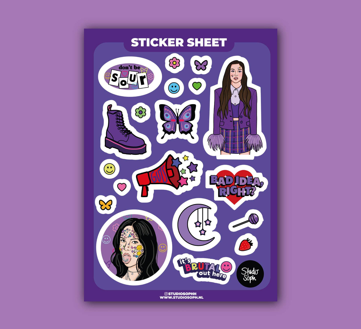 Olivia A5 Sticker Sheet