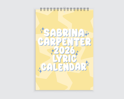 Sabrina Lyric Wall Calendar 2026 - A4