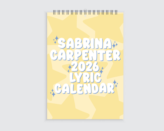 Sabrina Lyric Wall Calendar 2026 - A4