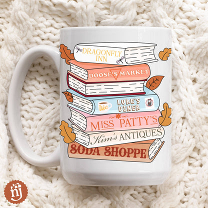Gilmore Girls Inspired Bookstack Ceramic Mug