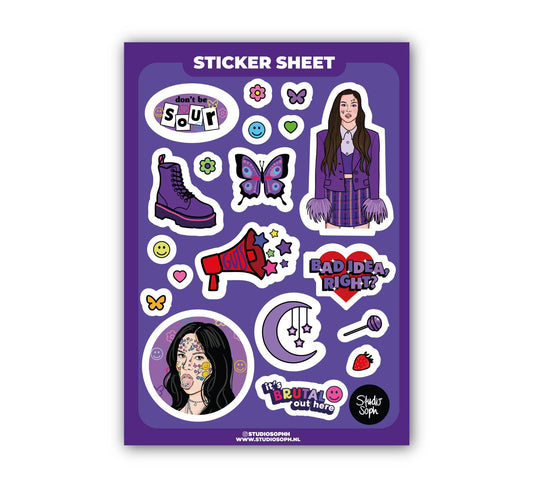 Olivia A5 Sticker Sheet