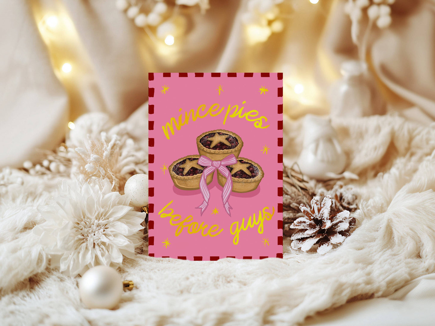 Mince Pies Before Guys Gold Foil Christmas Card