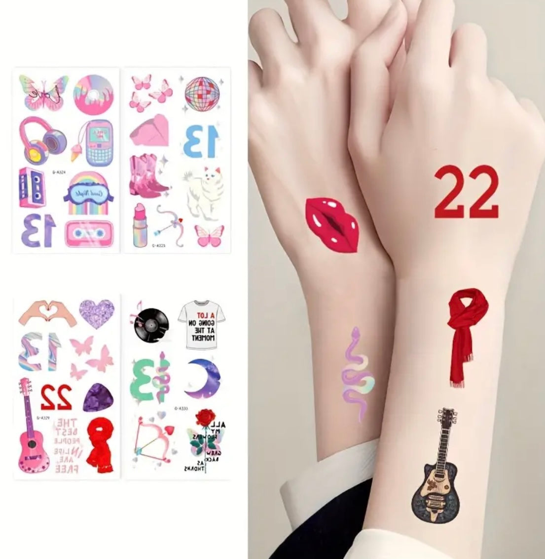 Taylor Swift Themed Temporary Tattoos