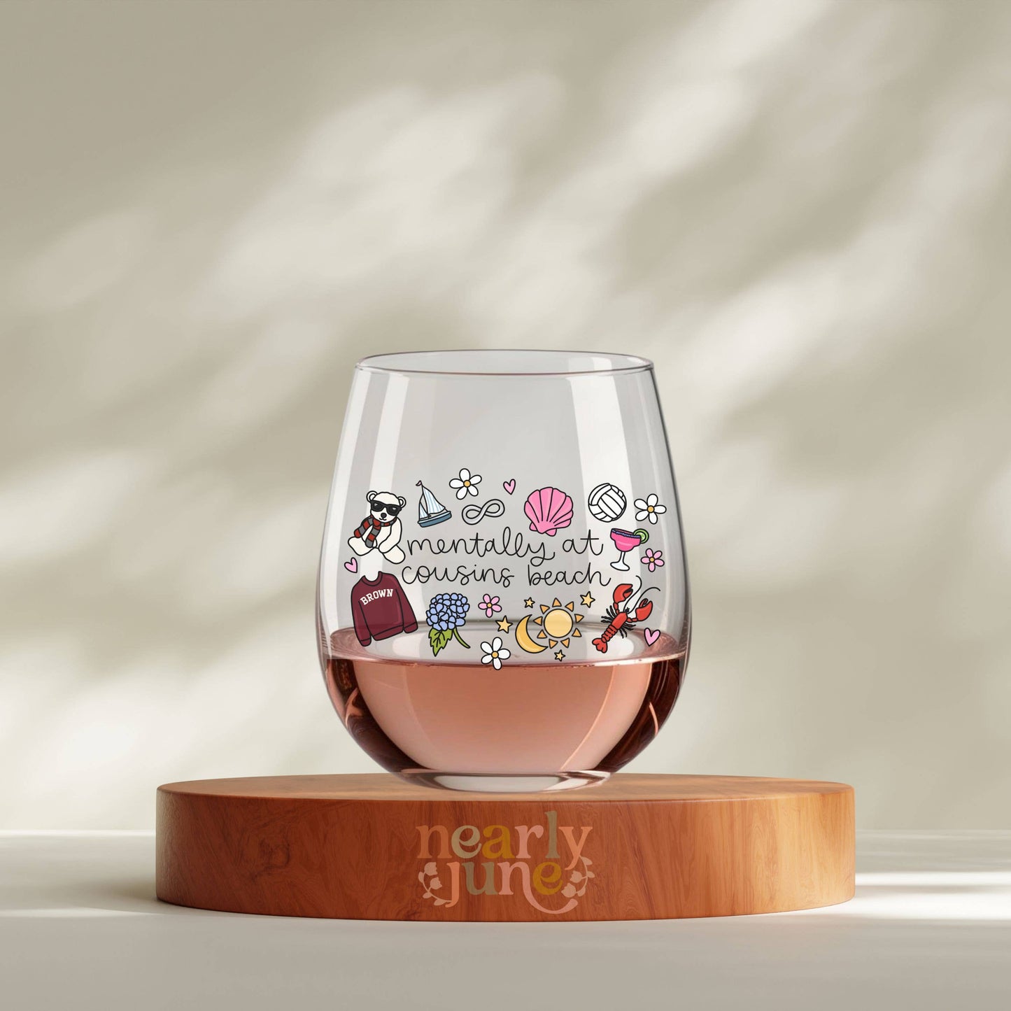 TSITP - Inspired Mentally at Cousins Beach Stemless Wine Glass