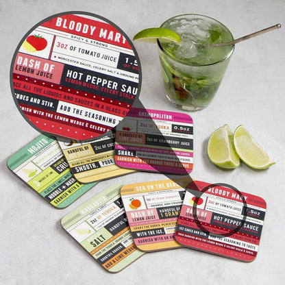 Cocktail Recipe Coaster Set