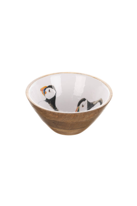 Puffin Wooden Bowl 25Cm