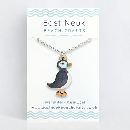Puffin Necklace - Wooden Pendant