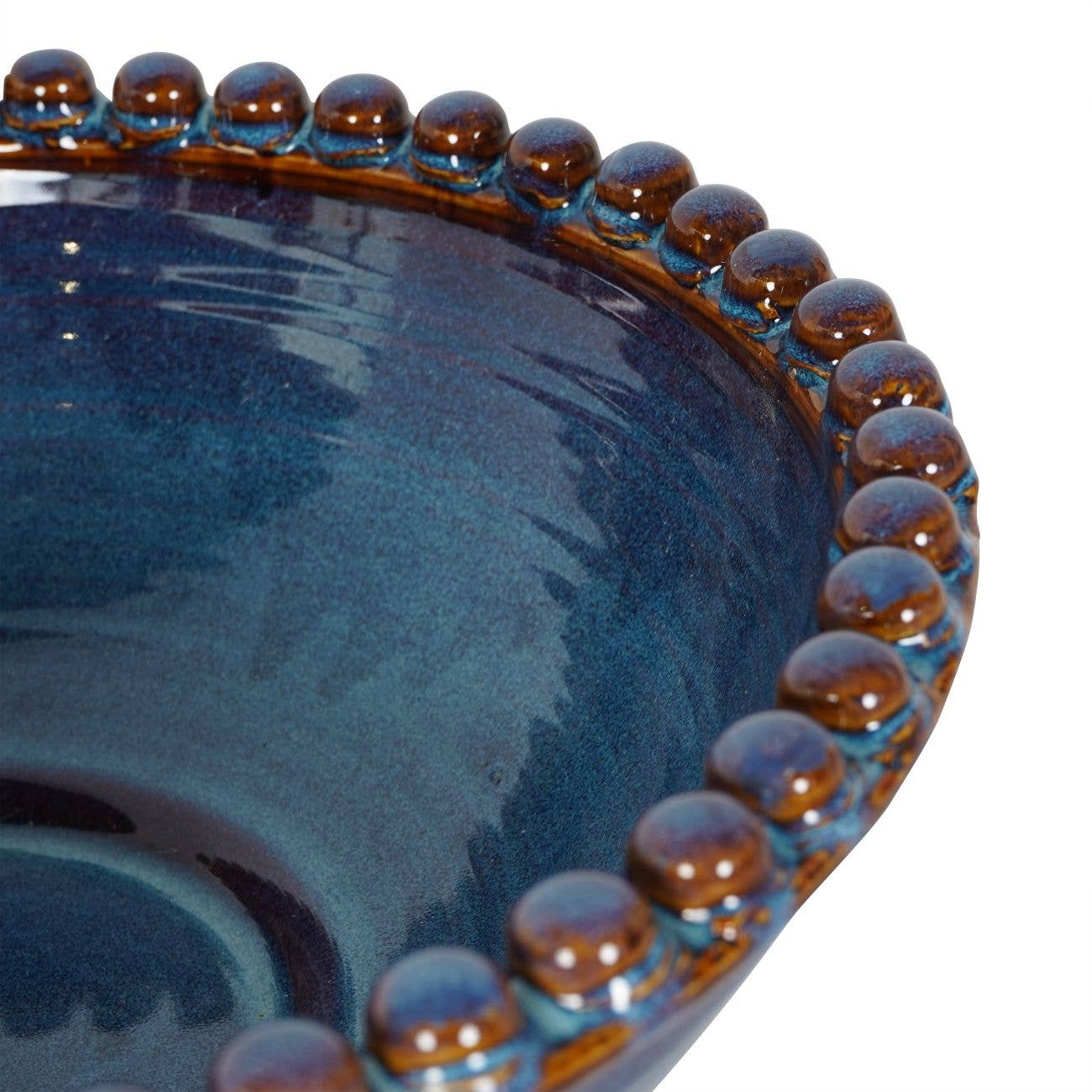 Mediterranean Reactive Glaze Ceramic Bowl Blue